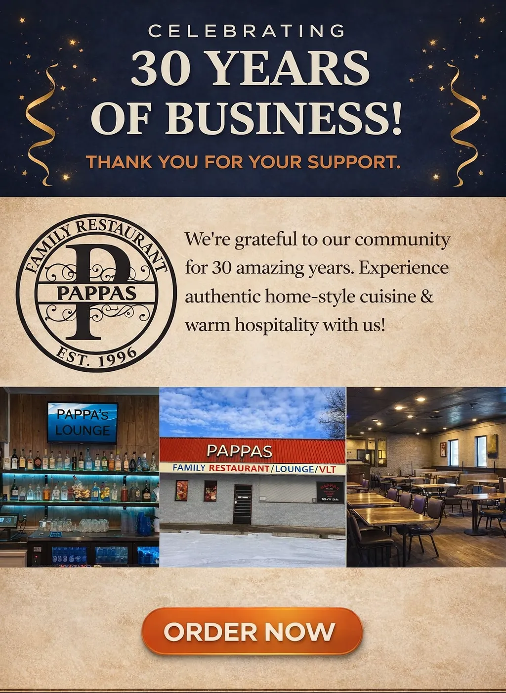 Pappa's Restaurant Celebrates 30 Years of Business! - Beverly Community News Spring 2026